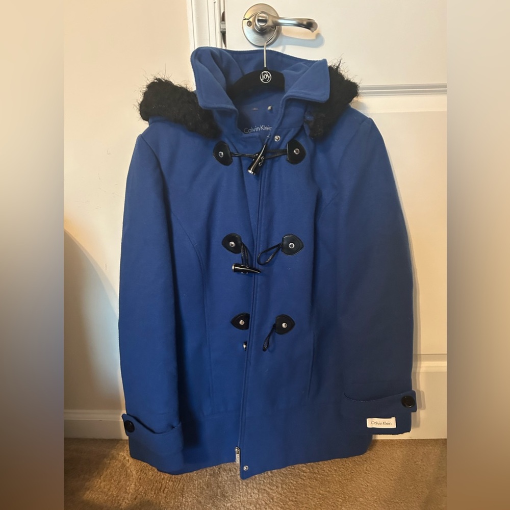 Calvin Klein coat with fur hood